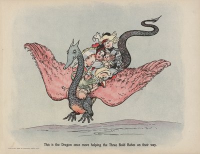 Ilustracja do "Further Doings of the Three Bold Babes" (kolorowa litografia) autorstwa Sophia Rosamond Praeger