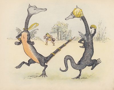 Ilustracja do Little Twin Dragons autorstwa S. Rosamond Praeger (kolorowa litografia) autorstwa Sophia Rosamond Praeger