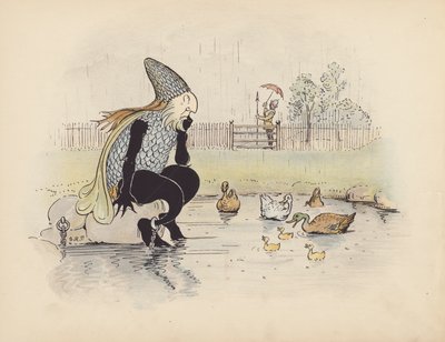 Ilustracja do Little Twin Dragons autorstwa S. Rosamond Praeger (kolorowa litografia) autorstwa Sophia Rosamond Praeger