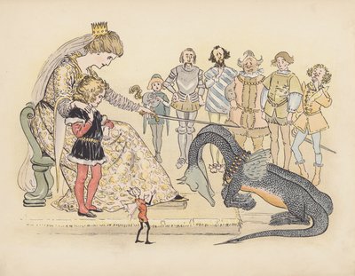 Ilustracja do Little Twin Dragons autorstwa S. Rosamond Praeger (kolorowa litografia) autorstwa Sophia Rosamond Praeger