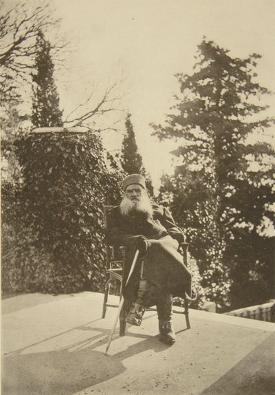 Rosyjski pisarz Lew Tołstoj, Gaspra, Krym, Rosja, 1902. autorstwa Sophia Andreevna Tolstaya