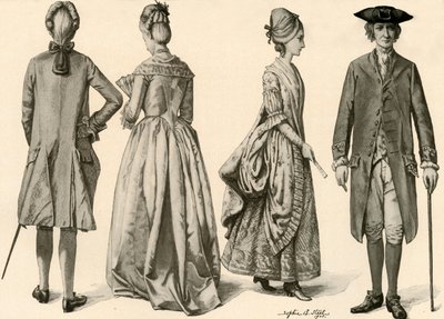 Odzież za panowania Jerzego III, 1760-1776, 1903, 1937. autorstwa Sophie B. Steel