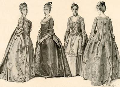 Odzież za panowania Jerzego II 1735-1760, 1903, 1937. autorstwa Sophie B. Steel
