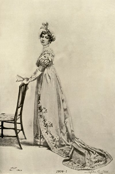 Empirowa suknia noszona w Filadelfii, obecnie w Memorial Hall, 1804, 1903, 1937. autorstwa Sophie B. Steel