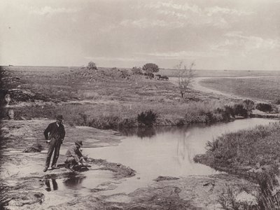 Płukanie rudy w celu odkrycia złota (zdjęcie czarno-białe) autorstwa South African Photographer