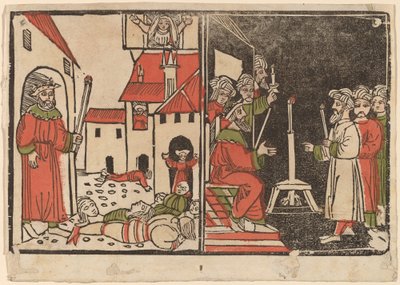Masakra pierworodnych i egipskich ciemności autorstwa Spanish 15th Century
