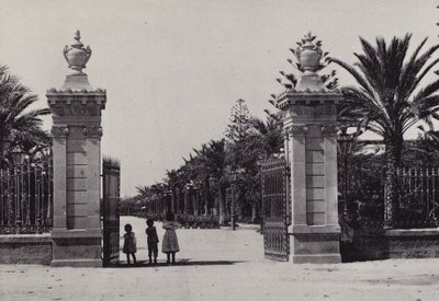 Kadyks: Wejście do parku Genoves (zdjęcie czarno-białe) autorstwa Spanish Photographer