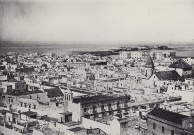Kadyks: Widok ogólny z wieży Tavira (zdjęcie czarno-białe) autorstwa Spanish Photographer