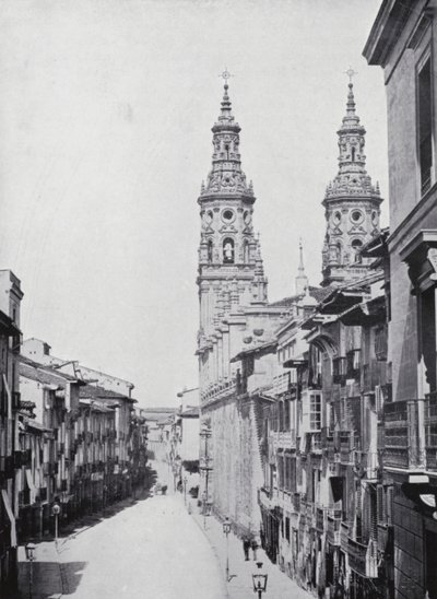 Calle Del Mercado, Logrono (zdjęcie czarno-białe) autorstwa Spanish Photographer