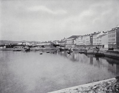 Coruna, widok ogólny (zdjęcie czarno-białe) autorstwa Spanish Photographer