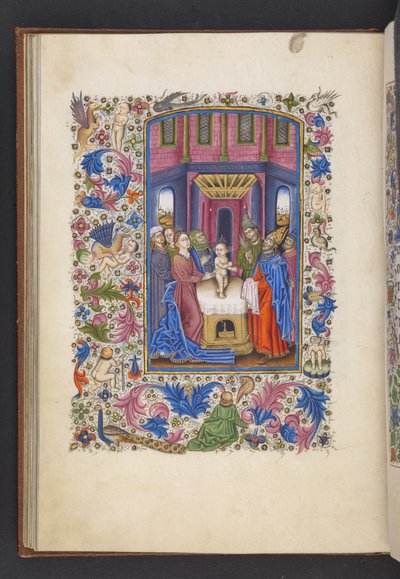 Dodaj MS 50004 f.41v Obrzezanie, z „Księgi godzin” (tusz, kolor i złoto na welinie) autorstwa Spanish School