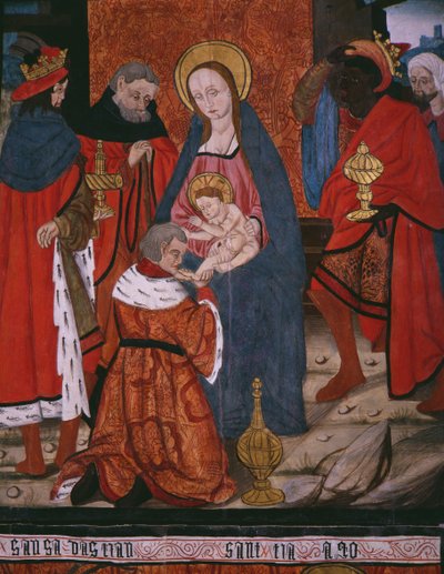 Pokłon Trzech Króli, tablica z kościoła San Andres z Tortury, koniec XV-pocz. XVI w. (drewno malowane) autorstwa Spanish School