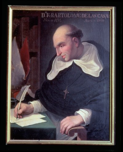 Bartholeme de Las Casas (1474-1566) (olej na desce) (patrz także 129762) autorstwa Spanish School