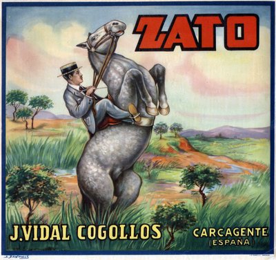 Cavalier na koniu camber. Hiszpański plakat reklamowy, Walencja autorstwa Spanish School