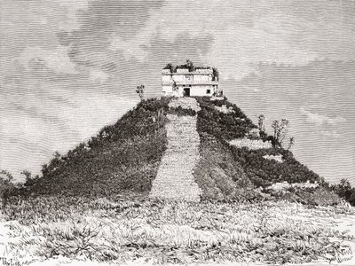 Chichen Itza, Jukatan, Meksyk: El Castillo aka Świątynia Kukulkan lub piramida Kukulkan autorstwa Spanish School