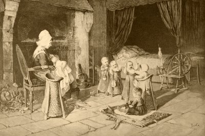 Dom dziecka na wsi według obrazu Haaga z „Albumu Artistico”, wydanego ok. 1890 r. autorstwa Spanish School