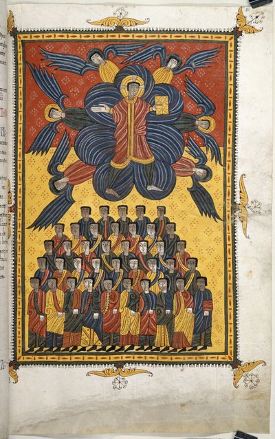 Chrystus pojawia się w chmurach autorstwa Spanish School