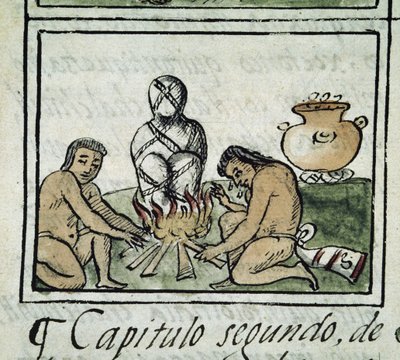 Kodeks podboju Meksyku: mumifikacja ciała autorstwa Spanish School