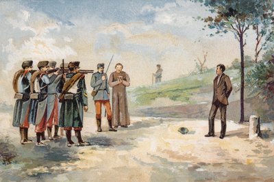 Egzekucja przez pluton egzekucyjny republikańskiego rewolucjonisty Froilana Carvajala, Hiszpania, 1869 autorstwa Spanish School