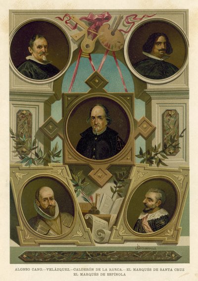 Słynne hiszpańskie postacie historyczne z XVII wieku autorstwa Spanish School