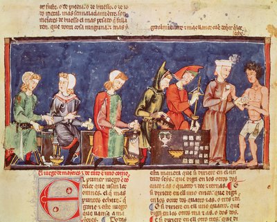 Fol.65v Kostkarki, z Księgi gier, szachów, kości i plansz, 1282 autorstwa Spanish School