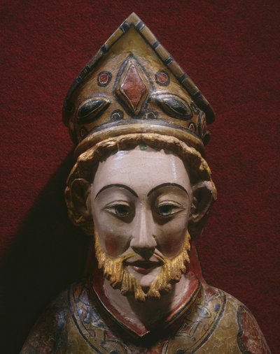 Głowa św. Piotra, koniec XIII-początek XIV wieku (drewno malowane i złocone) autorstwa Spanish School