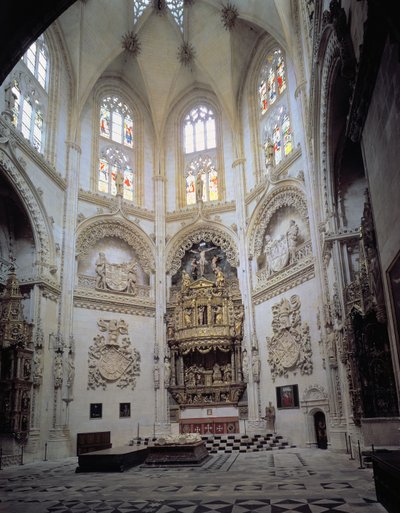 Widok wnętrza Capilla del Condestable, koniec XV wieku autorstwa Spanish School