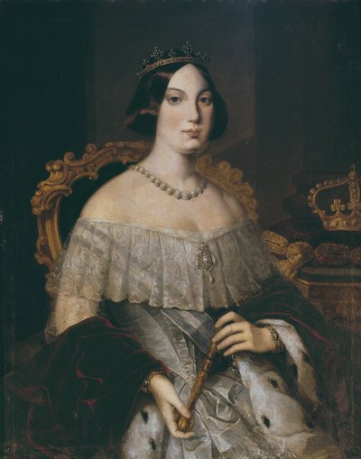 Izabela II, królowa Hiszpanii (olej na płótnie) autorstwa Spanish School