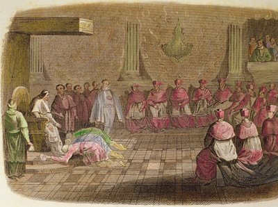 Ambasadorowie japońscy kłaniają się u stóp papieża Grzegorza XIII w 1585 r. autorstwa Spanish School