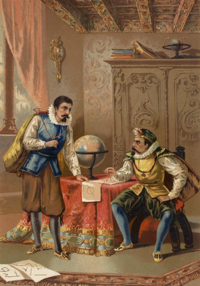 Johannes Kepler i Tycho Brahe w Obserwatorium Praskim, ok. 1600 autorstwa Spanish School