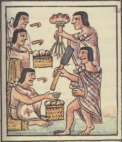 Pani Palat. 218-220 Święto Azteków, z kodeksu florenckiego Bernardino de Sahagun, ok. 1540-85 autorstwa Spanish School