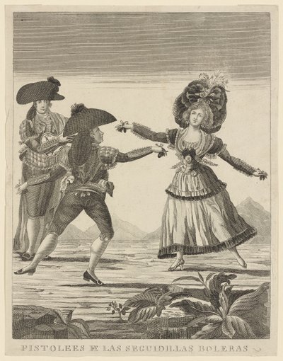 Pistolees i las sequidillas boleras, ok. 1790-99 autorstwa Spanish School