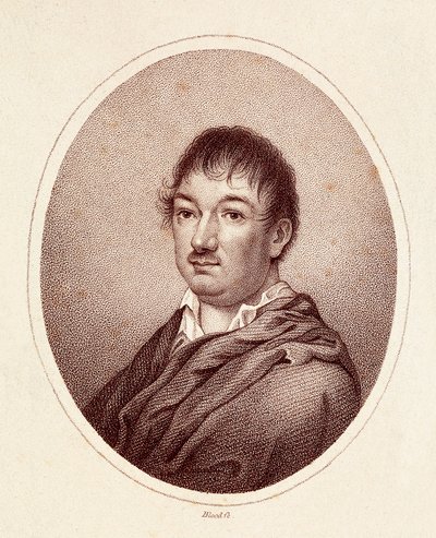 Portret Leandro Fernandeza de Moratina (1760-1828), hiszpańskiego pisarza. Grawerowanie XIX wieku. Biblioteka Narodowa w Madrycie. autorstwa Spanish School