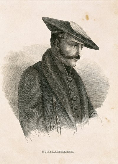 Portret Tomasa ZUMALACARREGUI (1788-1835), postaci z kampanii hiszpańskiej lub wojny o niepodległość i pierwszej wojny karlistów (rycina) autorstwa Spanish School