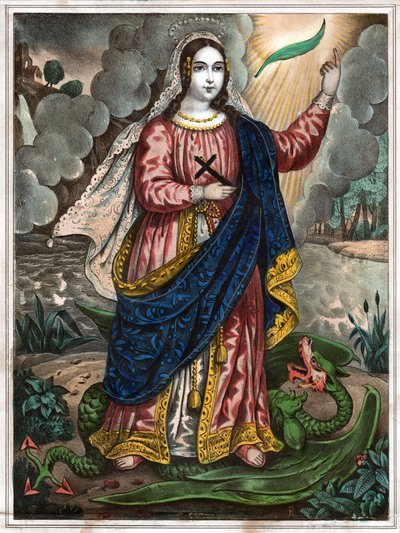 Święta Małgorzata z Antiochii. (grafika, ok. 1830) autorstwa Spanish School