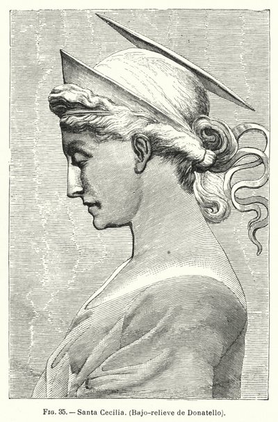 Św Cecylia, płaskorzeźba Donatello (lito) autorstwa Spanish School