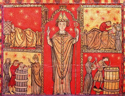 Św. Mikołaj z Bari (tempera na panelu) autorstwa Spanish School