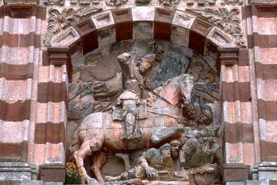 Posąg rycerza na koniu autorstwa Spanish School