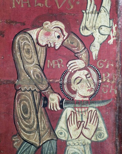 Męczeństwo św. Małgorzaty z Antiochii, fragment frontu ołtarza z klasztoru Santa Margarida de Vilaseca (tempera na desce dębowej) autorstwa Spanish School