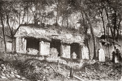 Fasada pałacu w Palenque, południowy Meksyk autorstwa Spanish School