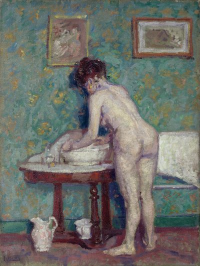 Wnętrze z aktem (olej na płótnie) autorstwa Spencer Frederick Gore