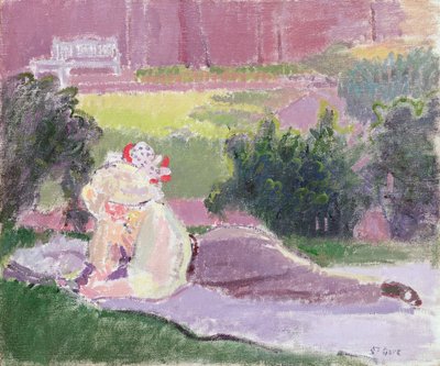 Żona artysty w ogrodzie Rowlandson House autorstwa Spencer Frederick Gore