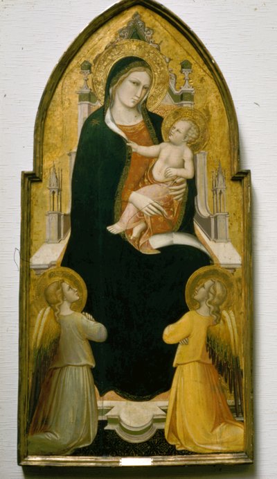Madonna z Dzieciątkiem na tronie z aniołami autorstwa Spinello Aretino