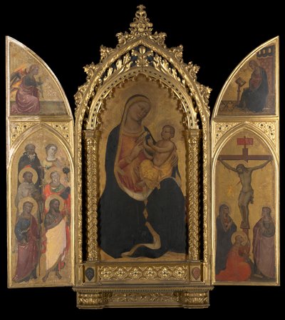 Ukrzyżowanie z Dziewicą Zwiastowaniem autorstwa Spinello Aretino