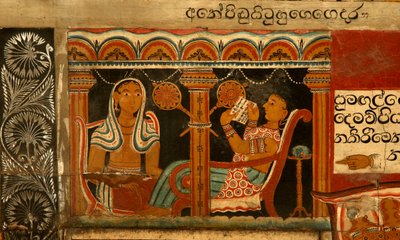 Malowidło ścienne w Image House of the Subodharama Temple, Dehiwala (fresk) autorstwa Sri Lankan School