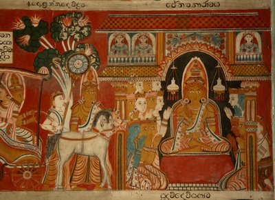 Malowidło ścienne w Image House of the Subodharama Temple, Dehiwala (fresk) autorstwa Sri Lankan School