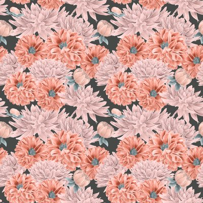 Kolorystyka wzoru Dahlia Hero nr 1, 2020 (ołówek grafitowy i cyfrowy) autorstwa Stacy Hsu