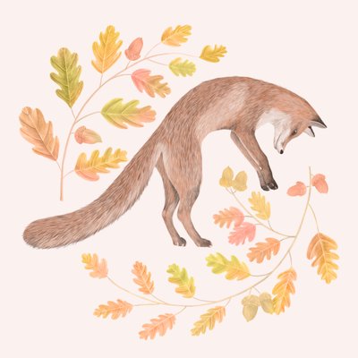 Jumping Fox, 2021 (ołówek grafitowy i cyfrowo) autorstwa Stacy Hsu