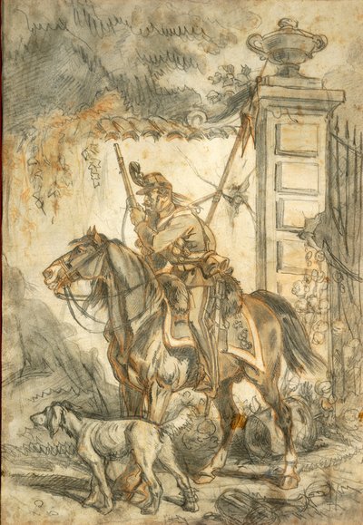 Ułani na patrolu, ilustracja Stanislao Grimaldi del Poggetto autorstwa Stanislas Grimaldi del Poggetto