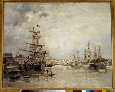 Port w Caen Obraz Stanislas Lepine (1835-1892) 1859 Nd. 0,72x0,91 m Paryż, Muzeum Orsay autorstwa Stanislas Victor Edouard Lepine